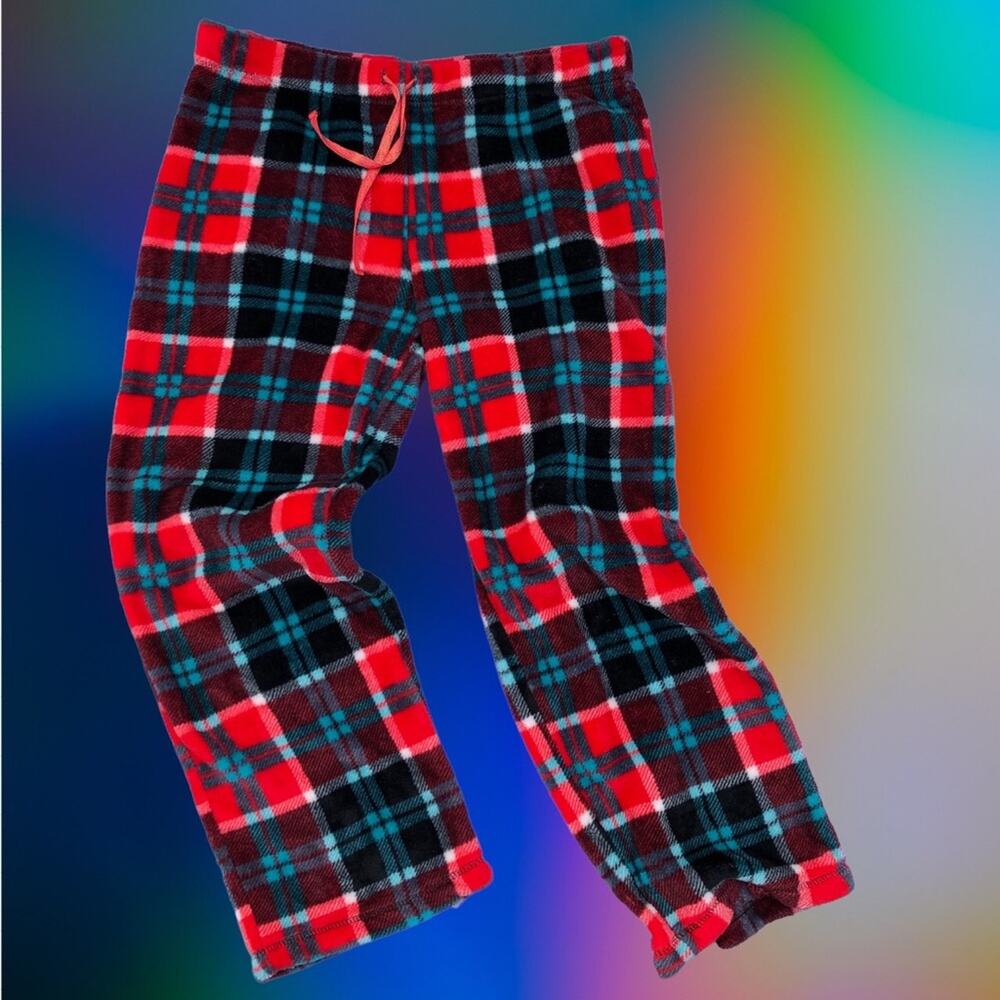 Thick Cozy Plaid Lounge Pants Secret Treasures Juniors Large Bright
